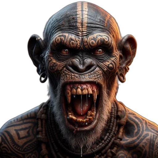 creature, animal, face, mask, photorealistic, concept art, 3d render, fantasy art transparent PNG cut-out