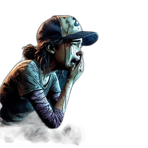 watercolor, comic book art, concept art, photorealistic, blue, young, woman, covered transparent PNG cut-out
