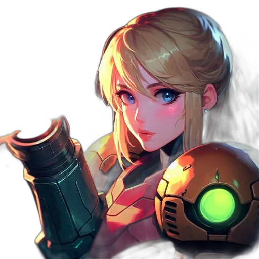 weapon, robot, staff, face, concept art, fantasy art, pixel art, anime transparent PNG cut-out