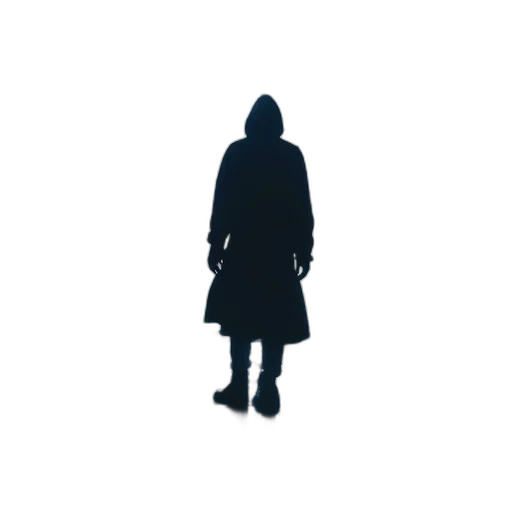 jacket, staff, mask, creature, concept art, pixel art, 3d render, fog transparent PNG cut-out