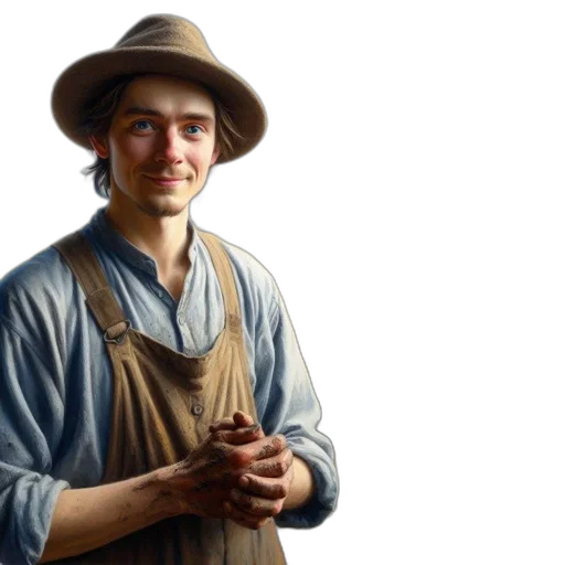 hat, staff, face, weapon, oil painting, photorealistic, concept art, fantasy art transparent PNG cut-out
