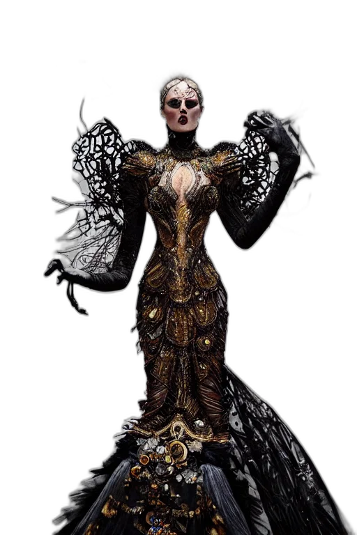 dress, creature, jewelry, concept art transparent PNG cut-out