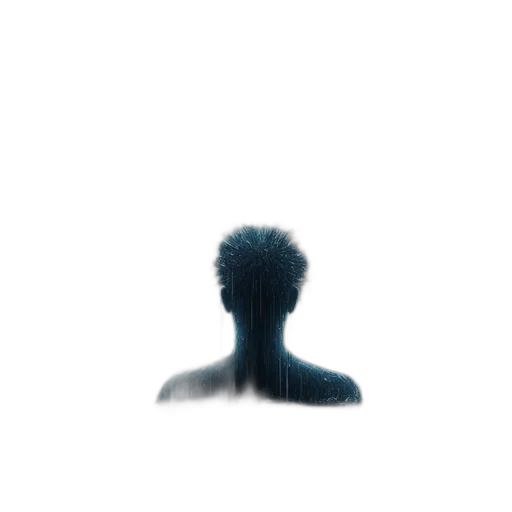hair, face, creature, mask, concept art, pixel art, 3d render, photorealistic transparent PNG cut-out