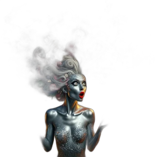 mask, staff, creature, jewelry, concept art, fantasy art, 3d render, comic book art transparent PNG cut-out