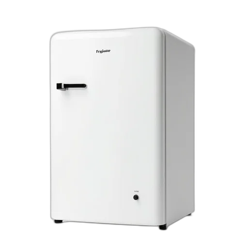 robot, furniture, white, compact, refrigerator, black, handle, small transparent PNG cut-out