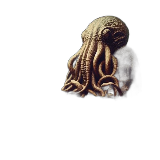 creature, hair, animal, mask, pixel art, concept art, 3d render, photorealistic transparent PNG cut-out