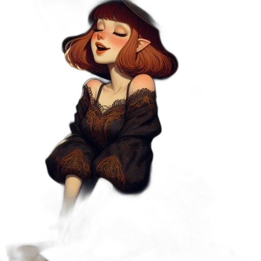 dress, hat, jacket, creature, watercolor, concept art, oil painting, fantasy art transparent PNG cut-out