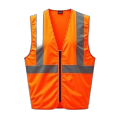 jacket, dress, staff, neon, bright, orange, safety, vest transparent PNG cut-out