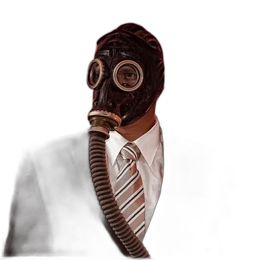 mask, robot, staff, jacket, concept art, photorealistic, 3d render, man transparent PNG cut-out