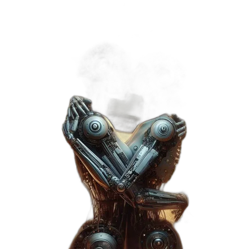 robot, mask, bottle, dress, concept art, fantasy art, 3d render, photorealistic transparent PNG cut-out