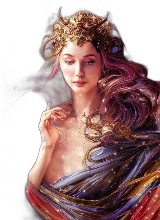 crown, jewelry, dress, fantasy art, photorealistic, concept art, oil painting, fire transparent PNG cut-out