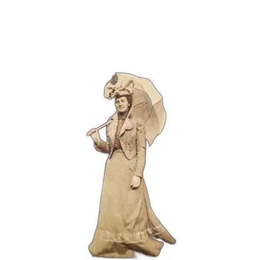 umbrella, staff, hat, dress, concept art, 3d render, woman, long transparent PNG cut-out