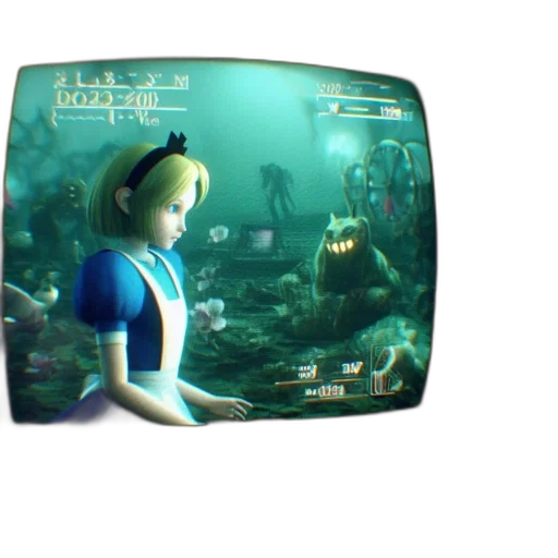 concept art, 3d render, fantasy art, vaporwave, underwater, outer space, blue, old transparent PNG cut-out