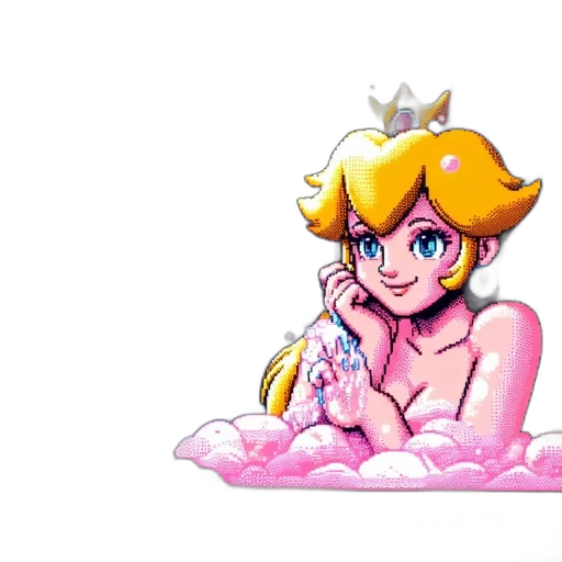 crown, dress, weapon, pixel art, vaporwave, concept art, 3d render, pastel transparent PNG cut-out