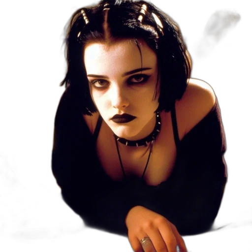 jewelry, photorealistic, concept art, gothically, styled, young, woman, dark transparent PNG cut-out