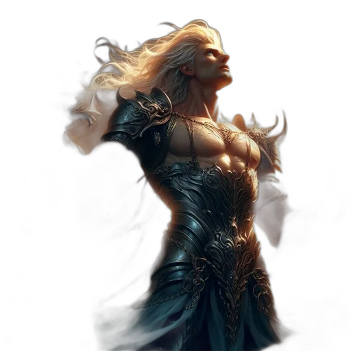 dress, sword, fantasy art, concept art, comic book art, photorealistic, golden, dark transparent PNG cut-out