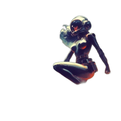 robot, creature, mask, weapon, concept art, 3d render, comic book art, pixel art transparent PNG cut-out
