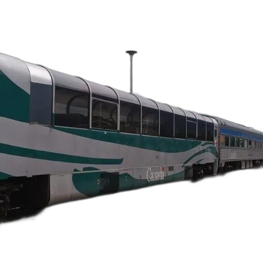 3d render, concept art, photorealistic, green, white, train, word, canada transparent PNG cut-out