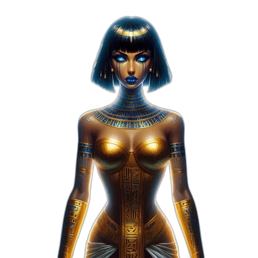 jewelry, dress, fantasy art, concept art, comic book art, pixel art, golden, blue transparent PNG cut-out