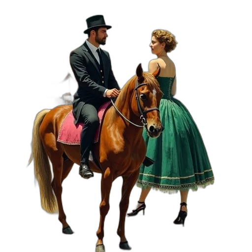 dress, hat, concept art, photorealistic, oil painting, fantasy art, post-impressionist, painting transparent PNG cut-out