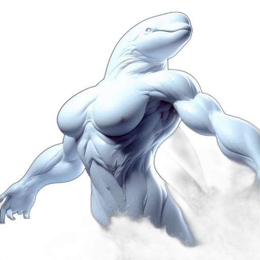 creature, dragon, animal, concept art, comic book art, fantasy art, 3d render, underwater transparent PNG cut-out