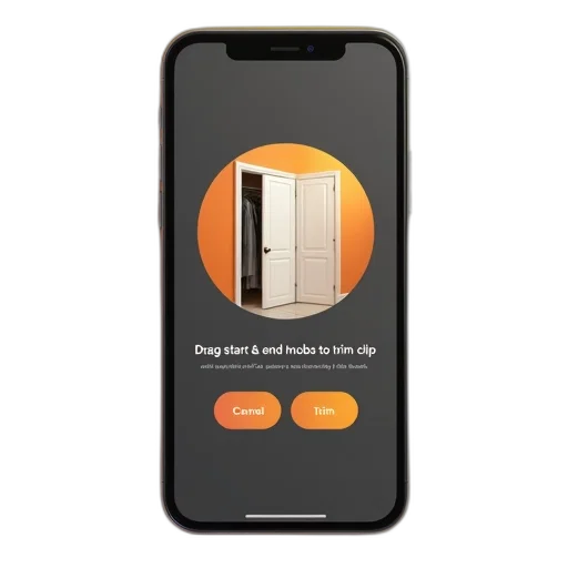smartphone, app, interface, circular, frame, showing, blurred, image transparent PNG cut-out