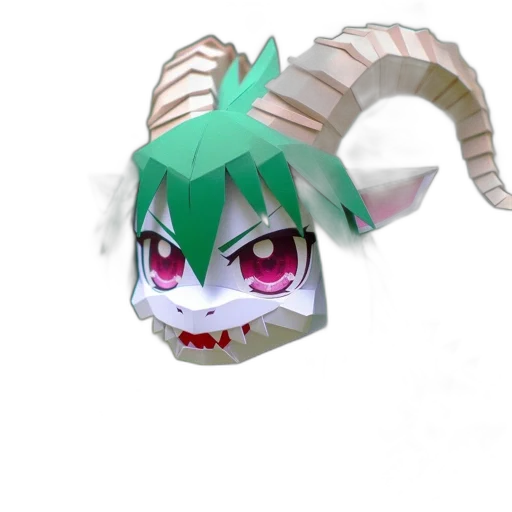 mask, creature, dragon, hat, concept art, 3d render, fantasy art, pixel art transparent PNG cut-out