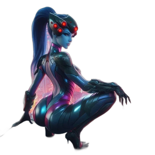 dress, creature, robot, concept art, cyberpunk, fantasy art, pixel art, neon lights transparent PNG cut-out