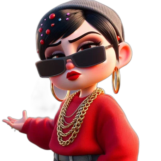 jewelry, face, jacket, staff, 3d render, cartoon, concept art, photorealistic transparent PNG cut-out