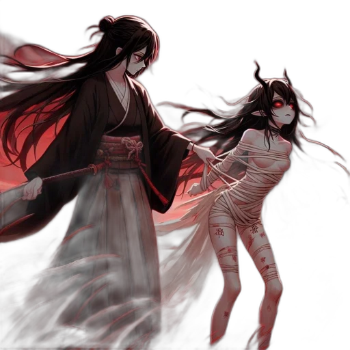 concept art, fantasy art, comic book art, anime, fire, fog, red, dark transparent PNG cut-out