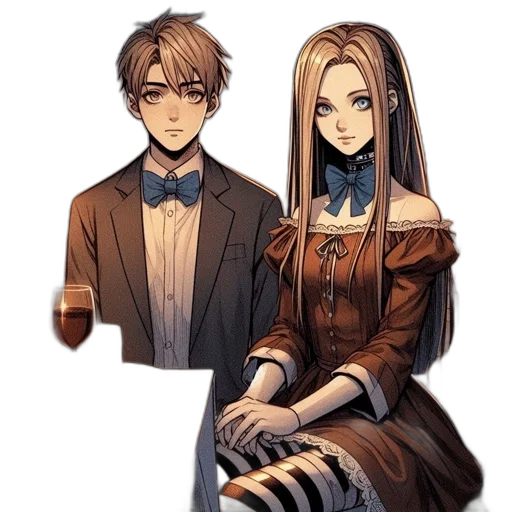 dress, staff, anime, pixel art, concept art, watercolor, dark, monochrome transparent PNG cut-out