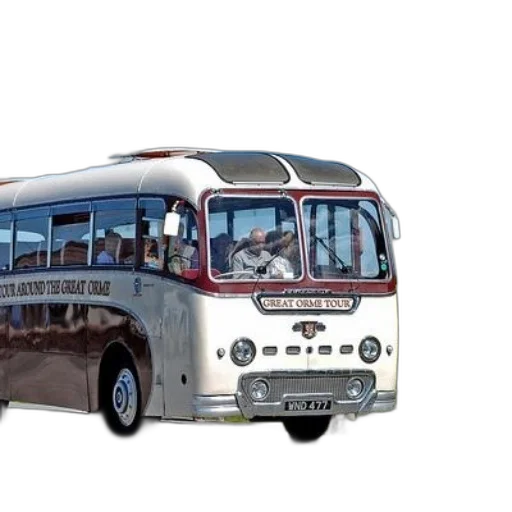 3d render, photorealistic, concept art, vintage, bus, great, orme, tour transparent PNG cut-out
