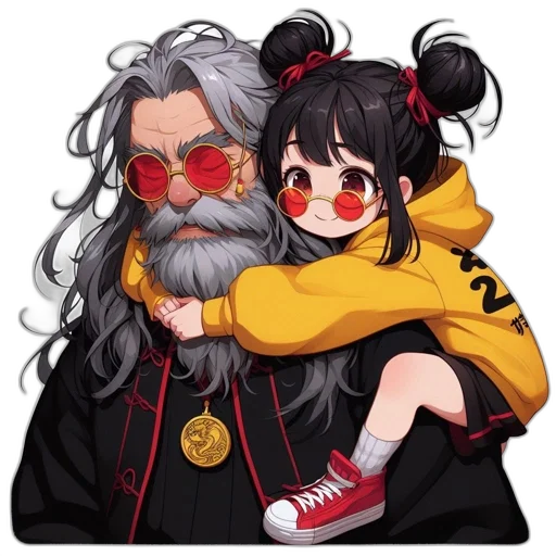 jacket, hair, staff, mask, anime, pixel art, cartoon, fantasy art transparent PNG cut-out
