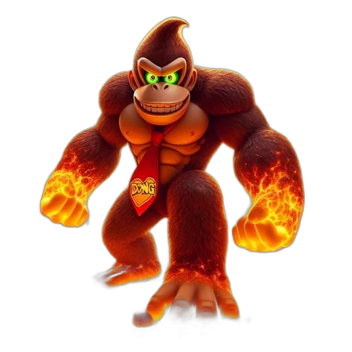 animal, creature, weapon, staff, 3d render, concept art, fire, intimidating transparent PNG cut-out