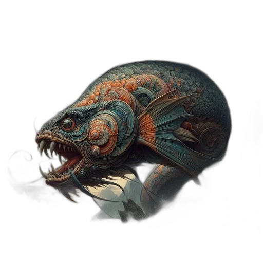 creature, dragon, mask, animal, concept art, fantasy art, photorealistic, watercolor transparent PNG cut-out