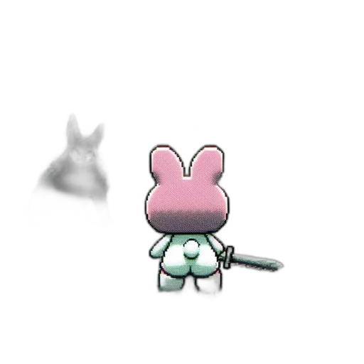 creature, hat, animal, staff, pixel art, concept art, vaporwave, 3d render transparent PNG cut-out