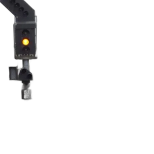 robot, staff, weapon, 3d render, train, tracks, yellow, signal transparent PNG cut-out