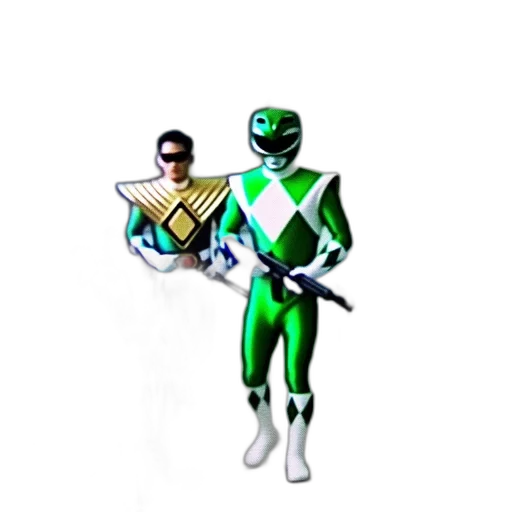 robot, staff, mask, jacket, 3d render, concept art, pixel art, comic book art transparent PNG cut-out