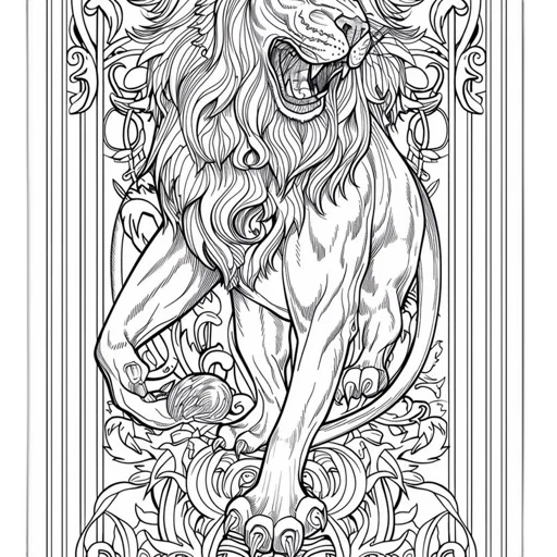 crown, fantasy art, concept art, pencil sketch, cartoon, monochrome, lion, illustrated transparent PNG cut-out