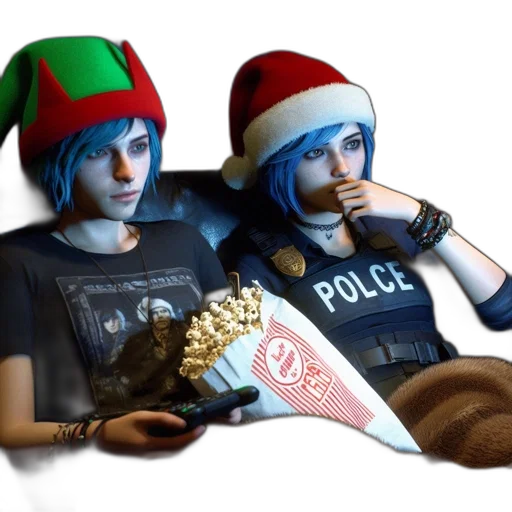 hat, concept art, cyberpunk, 3d render, pixel art, neon lights, snow, blue transparent PNG cut-out