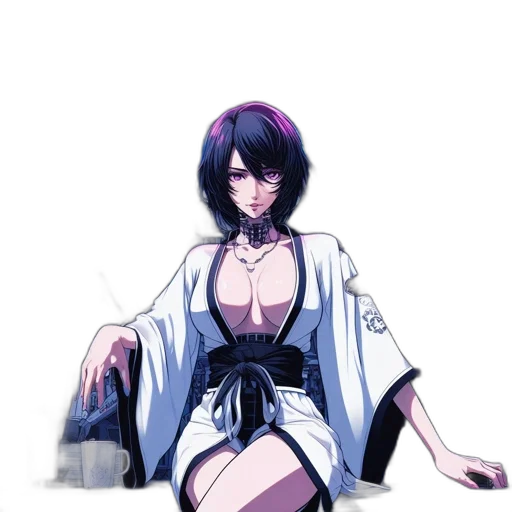 dress, jacket, staff, weapon, concept art, anime, pixel art, cyberpunk transparent PNG cut-out