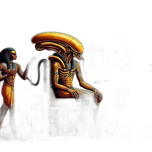 concept art, fantasy art, pixel art, 3d render, outer space, ancient, egyptian, scene transparent PNG cut-out
