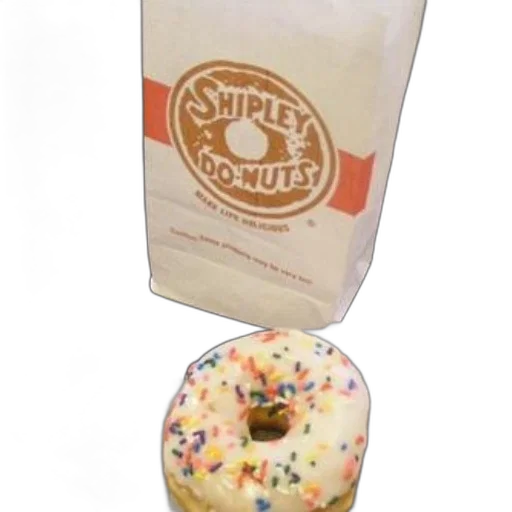 food, 3d render, shipley, donuts, bag, sits, behind, frosted transparent PNG cut-out