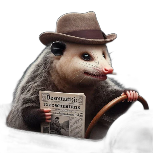 hat, animal, creature, 3d render, photorealistic, concept art, sophisticated, cigarette-smoking transparent PNG cut-out
