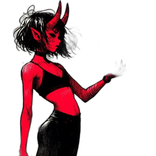 mask, dress, creature, concept art, comic book art, fantasy art, watercolor, fire transparent PNG cut-out