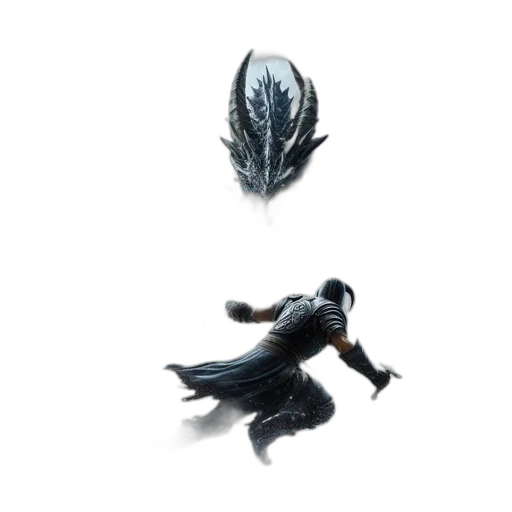dragon, creature, mask, weapon, concept art, 3d render, fantasy art, pixel art transparent PNG cut-out