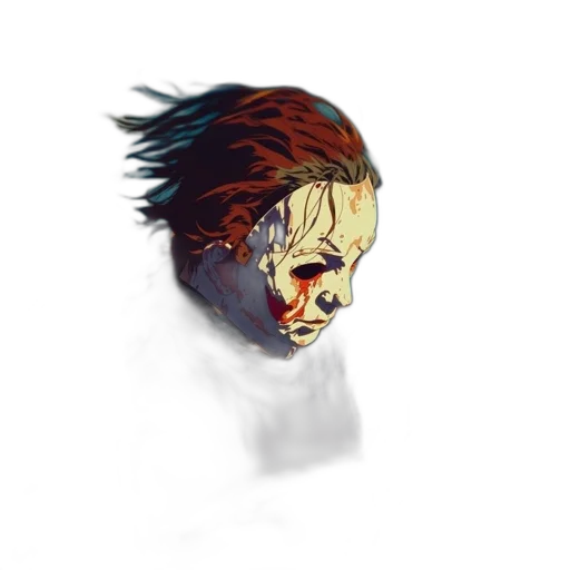 mask, face, creature, animal, pixel art, concept art, comic book art, 3d render transparent PNG cut-out