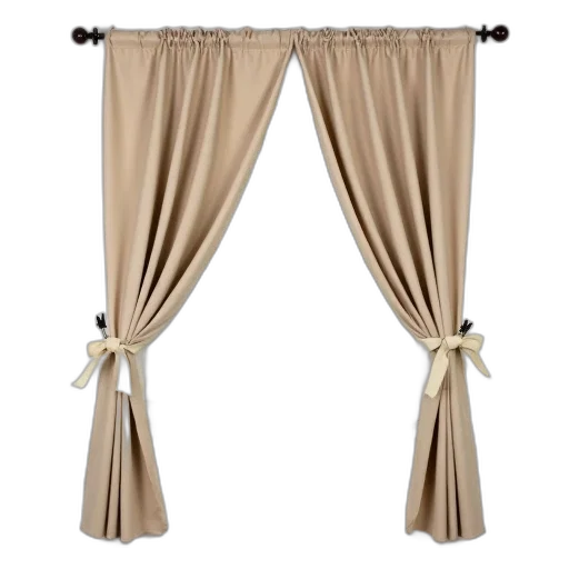 furniture, beige, curtain, bow, tie, detail, bottom, hanging transparent PNG cut-out
