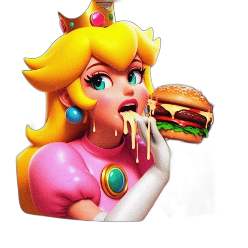 food, animal, dress, crown, concept art, 3d render, pixel art, vaporwave transparent PNG cut-out