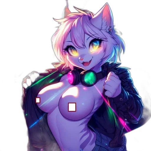 robot, jacket, staff, dress, cyberpunk, pixel art, concept art, vaporwave transparent PNG cut-out